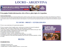 Tablet Screenshot of locroargentina.argentinamate.com.ar
